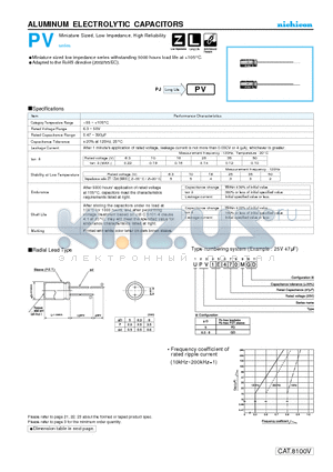 UPV1A121MGD datasheet - ALUMINUM ELECTROLYTIC CAPACITORS