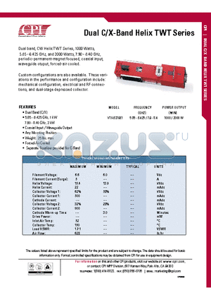 VTX-6379E1 datasheet - Dual C/X-Band Helix TWT Series