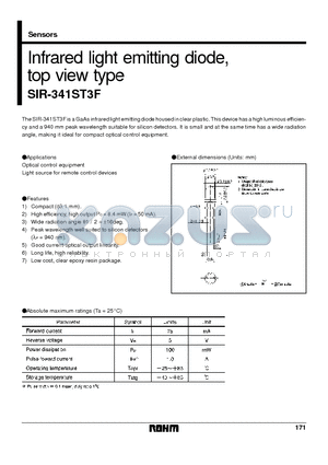 SIR-341ST3F datasheet - Infrared light emitting diode, top view type