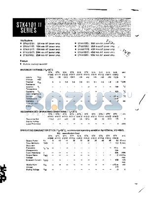 STK4101II datasheet - 2-CHANNEL AF POWER AMP