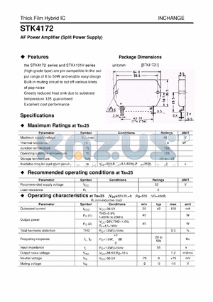 STK4172 datasheet - AF Power Amplifier
