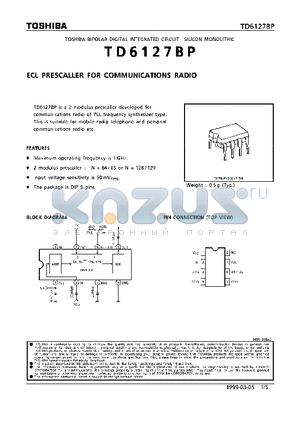 TD6127 datasheet - ECL PRESCALLER FOR COMMUNICATIONS RADIO