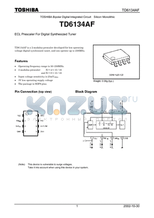 TD6134AF_02 datasheet - ECL Prescaler For Digital Synthesized Tuner