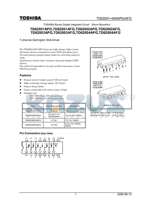 TD62001APG_06 datasheet - 7-channel Darlington Sink Driver