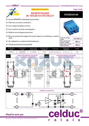 SOM020100 datasheet - MOSFET BASED DC SOLID-STATE RELAY