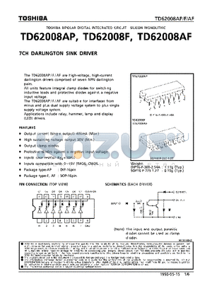 TD62008F datasheet - 7CH DARLINGTON SINK DRIVER