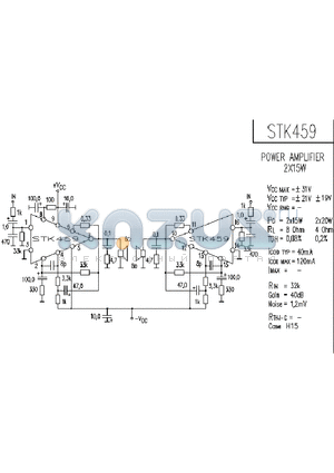 STK459 datasheet - Power Amplifier 2 x 15W