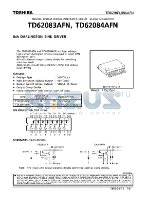 TD62083AFN datasheet - 8CH DARLINGTON SINK DRIVER