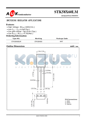 STK58X60LM datasheet - Advanced Power MOSFET