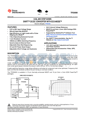 TPS54060_10 datasheet - 0.5A, 60V STEP DOWN SWIFT DC/DC CONVERTER WITH ECO-MODE