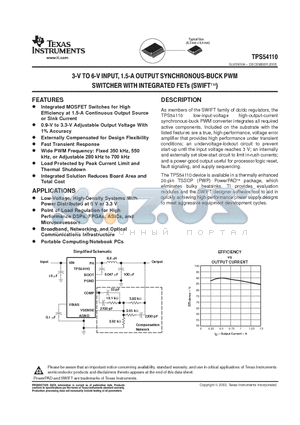 TPS54110PWP datasheet - 3-V TO 6-V INPUT, 1.5-A OUTPUT SYNCHRONOUS BUCK PWM