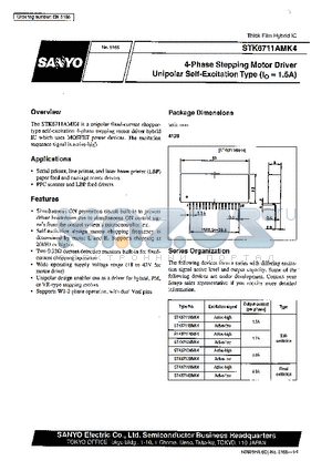 STK6711BMK4 datasheet - 4-Phase Stepping Motor Driver Unipolar Self-Excitation Type(Io = 1.5A)