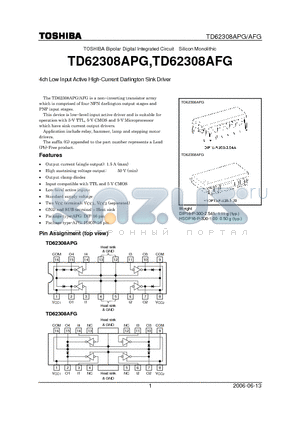 TD62308APG datasheet - 4ch Low Input Active High-Current Darlington Sink Driver