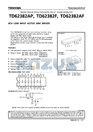 TD62382F datasheet - 8CH LOW INPUT ACTIVE SINK DRIVER