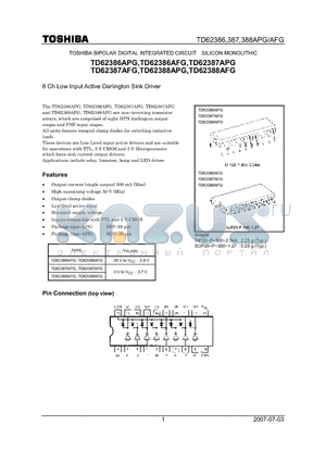 TD62387APG datasheet - 8 Ch Low Input Active Darlington Sink Driver