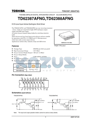 TD62388AFNG datasheet - 8 Ch Low Input Active Darlington Sink Driver