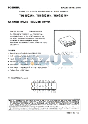 TD62503FN datasheet - 7ch SINGLE DRIVER(COMMON EMITTER)