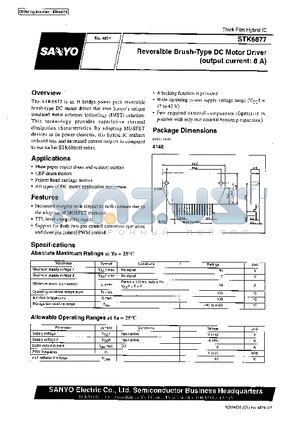 STK6877 datasheet - Reversible Brush-Type DC Motor Driver (output current: 8A)