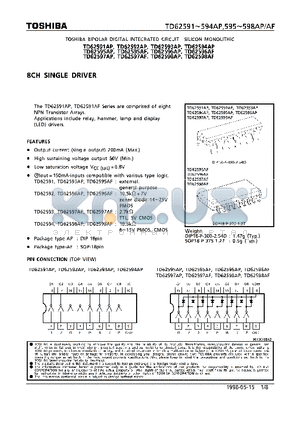 TD62591 datasheet - 8CH SINGLE DRIVER