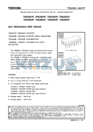 TD62602P datasheet - 4CH THRESHOLD FREE DRIVER