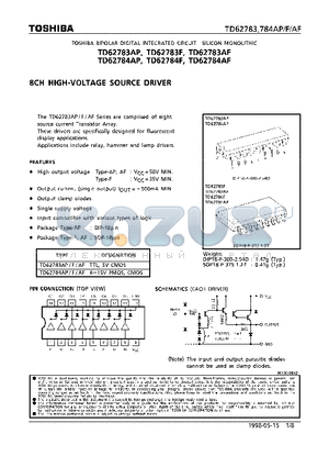 TD62784AP datasheet - 8CH HIGH-VOLTAGE SOURCE DRIVER