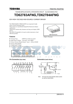 TD62784AFNG datasheet - 8CH HIGH−VOLTAGE HIGH SOURCE−CURRENT DRIVER