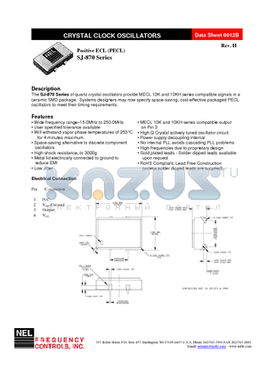 SJ-A870-FREQ datasheet - CRYSTAL CLOCK OSCILLATORS