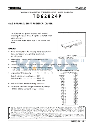 TD62824P datasheet - 8x3 PARALLEL SHIFT REGISTER/DRIVER