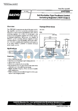 STK73907 datasheet - Self-Excitation Type Feedback Control Switching Regulator (180W Output)