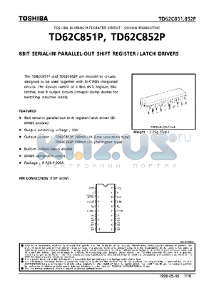 TD62C851P datasheet - 8BIT SERIAL-IN PARALLEL-OUT SHIFT REGISTER/LATCH DRIVERS