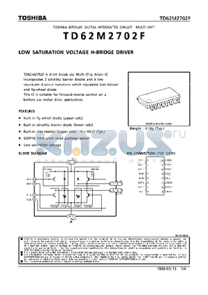 TD62M2702F datasheet - LOW SATURATION VOLTAGE H-BRIDGE DRIVER