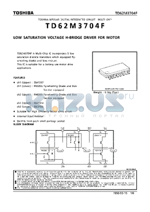 TD62M3704F datasheet - LOW SATURATION VOLTAGE H-BRIDGE DRIVER FOR MOTOR