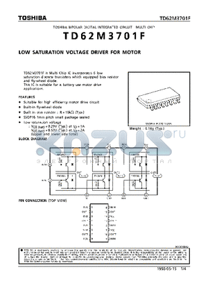 TD62M3701F datasheet - LOW SATURATION VOLTAGE DRIVER FOR MOTOR