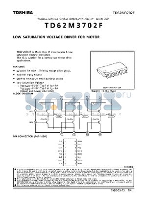 TD62M3702F datasheet - LOW SATURATION VOLTAGE DRIVER FOR MOTOR