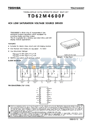 TD62M4600F datasheet - 4CH LOW SATURATION VOLTAGE SOURCE DRIVER