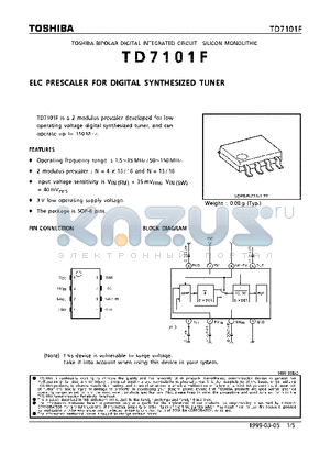 TD7101F datasheet - ELC PRESCALER FOR DIGITAL SYNTHSIZED TUNER