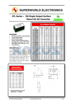 STL03S12F datasheet - 2W Single Output Surface