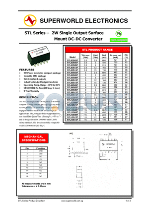 STL05S12F datasheet - 2W Single Output Surface