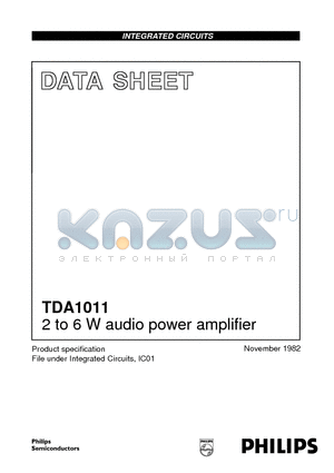 TDA1011 datasheet - 2 to 6 W audio power amplifier