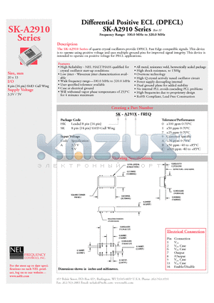 SK-A2919-FREQ datasheet - Frequency Range: 100.0 MHz to 320.0 MHz