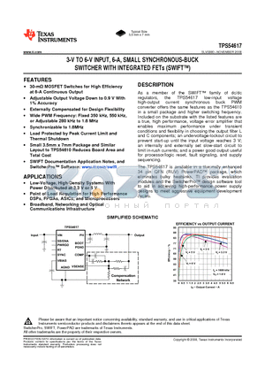 TPS54617RUV datasheet - 3-V TO 6-V INPUT, 6-A, SMALL SYNCHRONOUS-BUCK SWITCHER WITH INTEGRATED FETs (SWIFT)