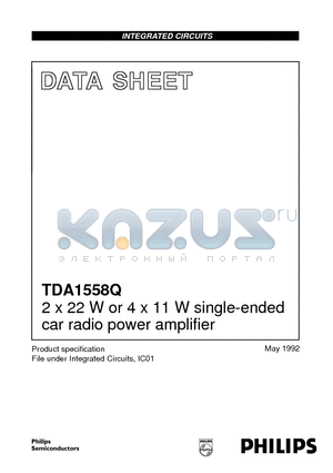 TDA1558 datasheet - 2 x 22 W or 4 x 11 W single-ended car radio power amplifier