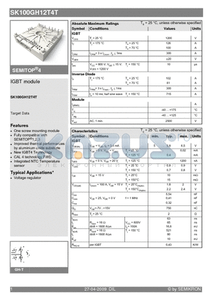SK100GH12T4T datasheet - IGBT module