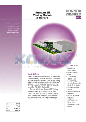 STM-S3E datasheet - Stratum 3E Timing Module