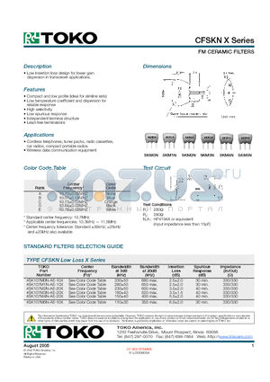 SK107M0N-AE-10X datasheet - FM CERAMIC FILTERS