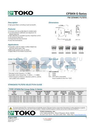 SK107M3N-AE-20G datasheet - FM CERAMIC FILTERS