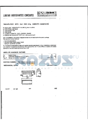 TDA2054M datasheet - PREAMPLIFIER WITH ALC FOR CrO2 CASSETTE RECODERS