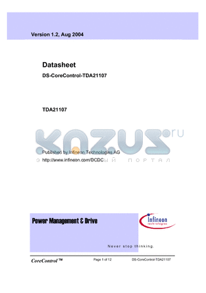 TDA21107 datasheet - High speed Driver with bootstrapping for dual Power MOSFETs