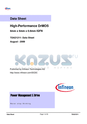 TDA21211 datasheet - High-Performance DrMOS