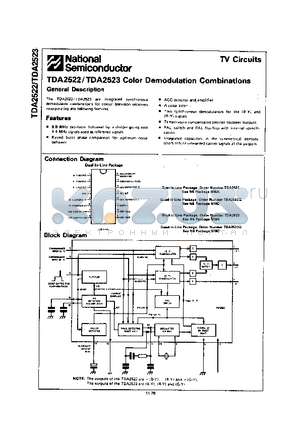 TDA2522Q datasheet - COLOR DEMODULATION COMBINATIONS